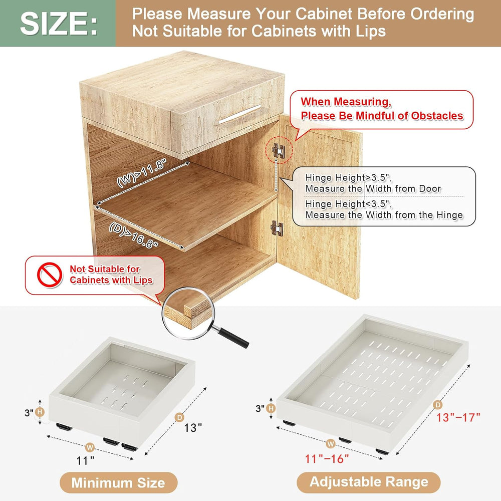 Fokyfok 2Pc Pull out Cabinet Organizer,11"-16"W,13"-17"D,...