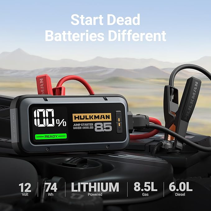 Hulkman Alpha85, Space Gray, 2000A 74Wh Smart Jump Starter, 12V Portable Car