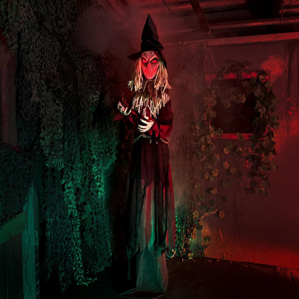 Haunted Hill Farm 7.9-Ft. Raising Scarecrow Halloween Animatronic