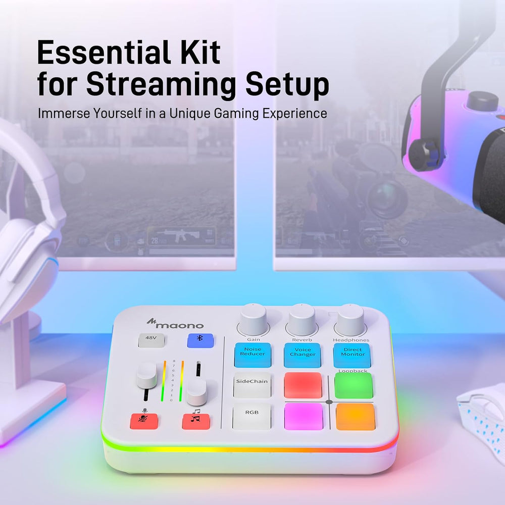 MAONO G1 Neo Gaming Audio Mixer Audio Interface with XLR Input & 48V