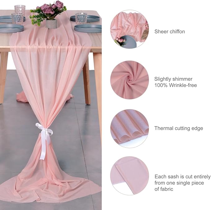 MDS Halloween Chiffon Table Runner - 10 Pack, 29 x 170 Inches, 14ft Each - Sh...