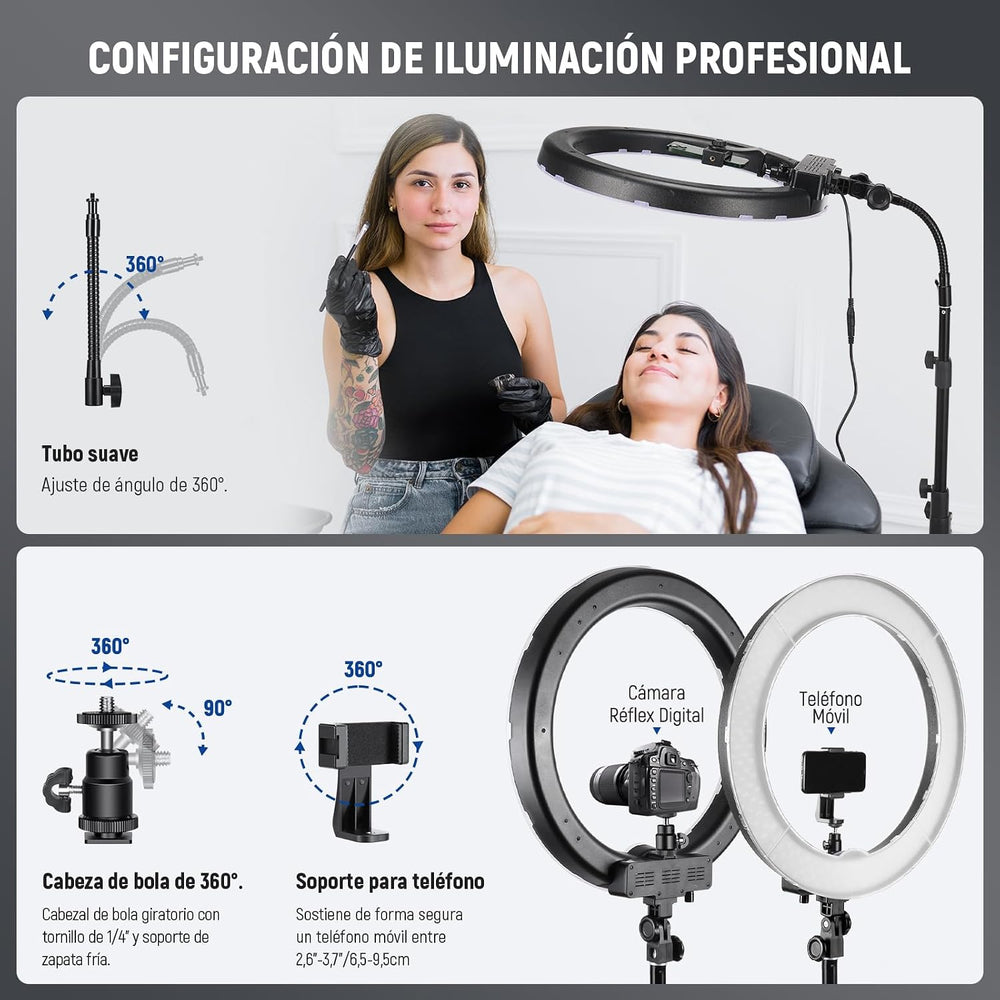 NEEWER RL-18 Ring Light 18inch Kit: 55W 5600K Professional LED with Stand