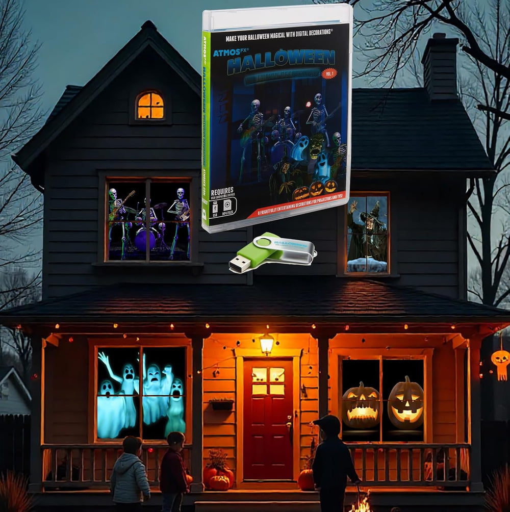 AtmosFX® Halloween Hollusion Digital Decoration on USB Includes 8 Atmosfx Vid...