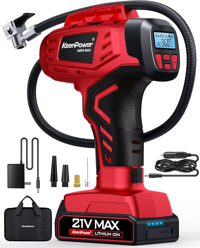 Digital Cordless Tire Inflator Portable Air Compressor Automatic 160PSI w/Gauge