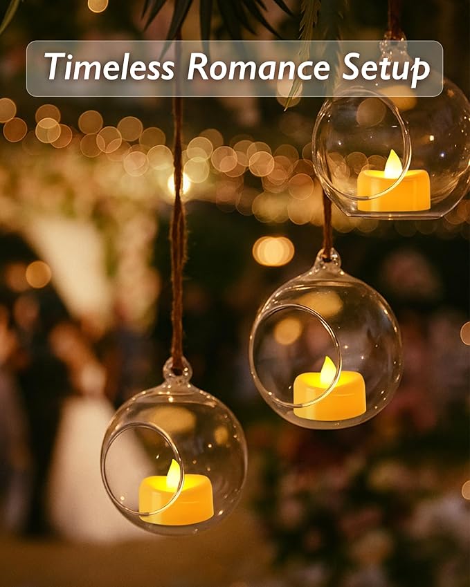 Raycare 100 Pack LED Tea Lights Battery Operated, 200+Hour Flickering Votive ...