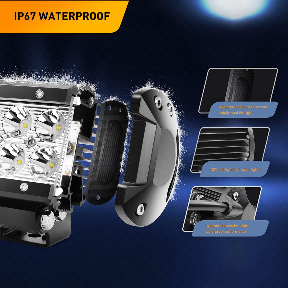 GOOACC 2PCS 18W LED Pods Spot Light Bar Fog Light Driving Lighting with 16AWG...