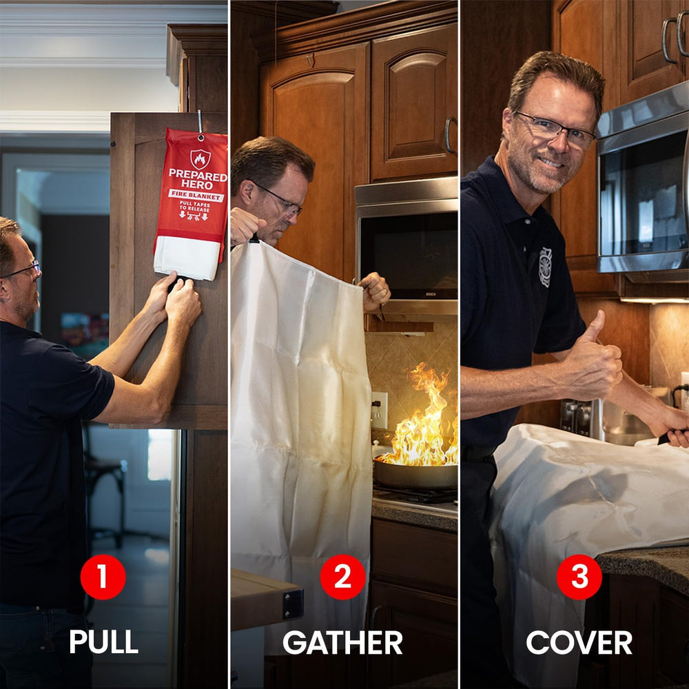 Prepared Hero Emergency Fire Blanket, Kitchen & Home, 39 x 39 in, 8 Pack