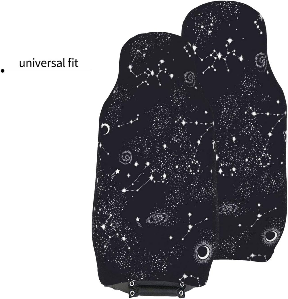 Car Seat Covers 2pc Front Seat Protector Cover Cushion Moon Space Planet Star...