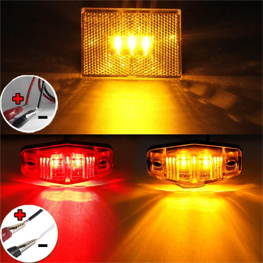Partsam Submersible Trailer Lights Kit 12V, Square LED Kits, Marker Lights