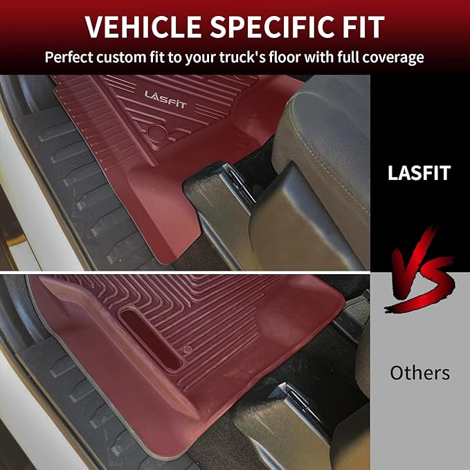 LASFIT Front Floor Mats for Ford F-150 2015-2025 | F150 Lightning 2022-2025