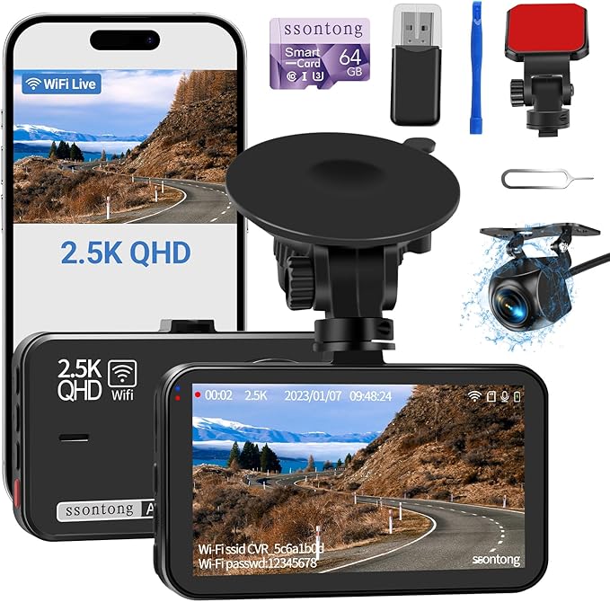 Dash Cam Front and Rear, Dash Camera
