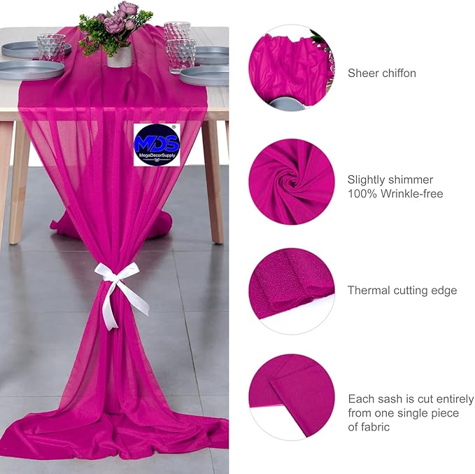 MDS Halloween Chiffon Table Runner - 10 Pack, 29 x 170 Inches, 14ft Each - Sh...