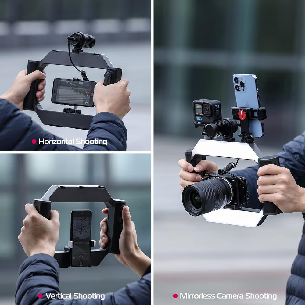 ULANZI Smartphone Video Rig with Light, U-Rig Light Cell Phone Handheld Stabi...