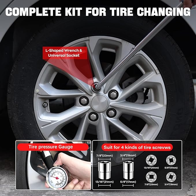 Scissor Jack for Car 2.5 Ton Car Jack Kit, Tire Changing kit