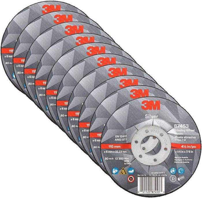 3M Silver Depressed Center Grinding Wheel, 87453, 36+, T27