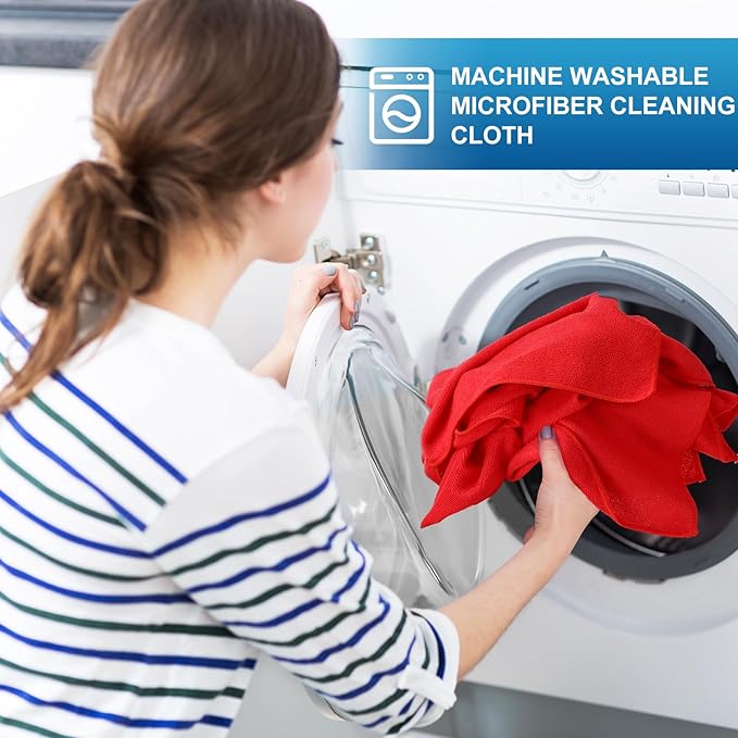 Tenare 100 Pack 12'' x 12'' Microfiber Cleaning Cloths Reusab...