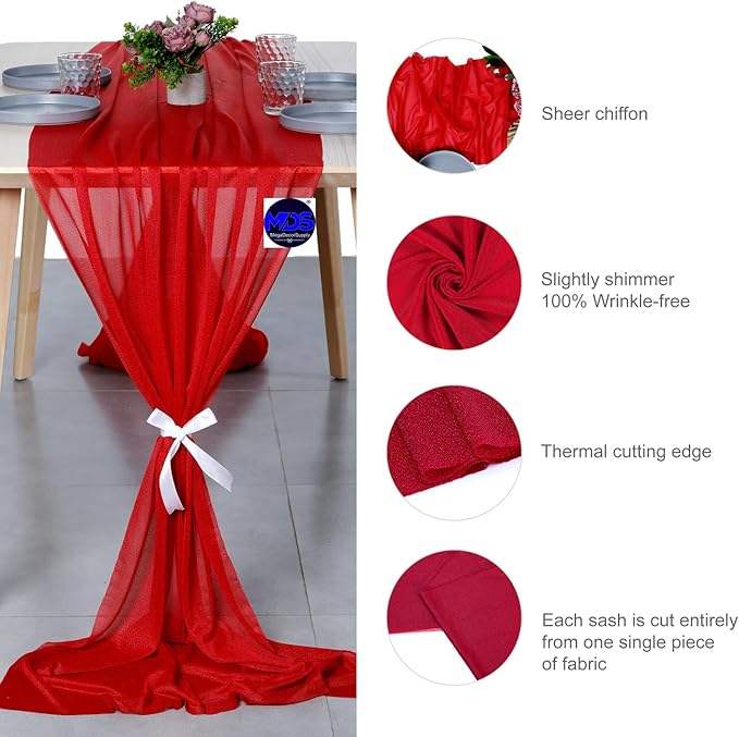 MDS Halloween Chiffon Table Runner - 5 Pack, 29 x 170 Inches, 14ft Each - She...
