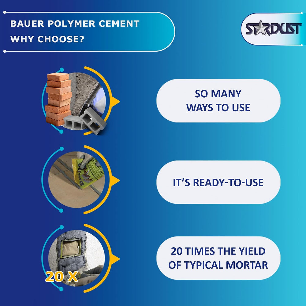 Bauer Instant Polymer Cement 4-Pack - Ready-to-Use Alternative to Mortar &...