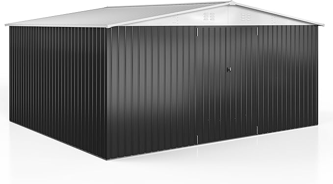 WKM 12x14 FT Outdoor Storage Shed, Utility Metal Tool Storage