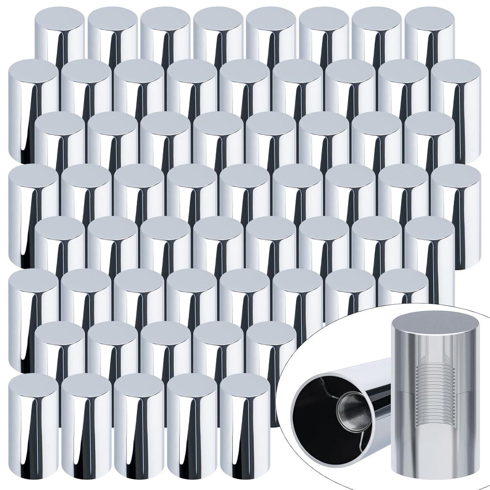CheeMuii 60 Pcs 33mm Lug Nut Covers Kit Premium ABS Chrome Screw-on Nut Cover...