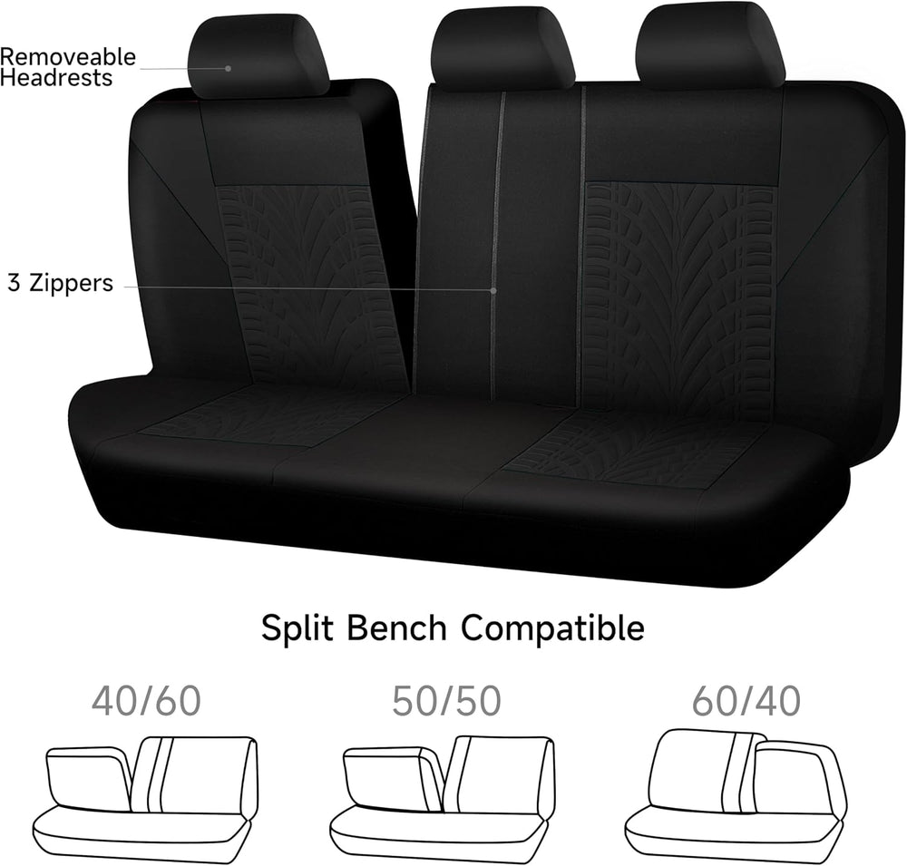 CAR PASS Car Seat Covers Full Sets, Front & Split Rear Bench for Car, 3D ...