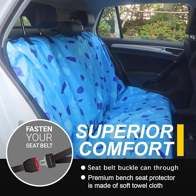 Back Seat Cover for Car Trucks Van SUV, Waterproof Rear Bench Towel Seat Covers