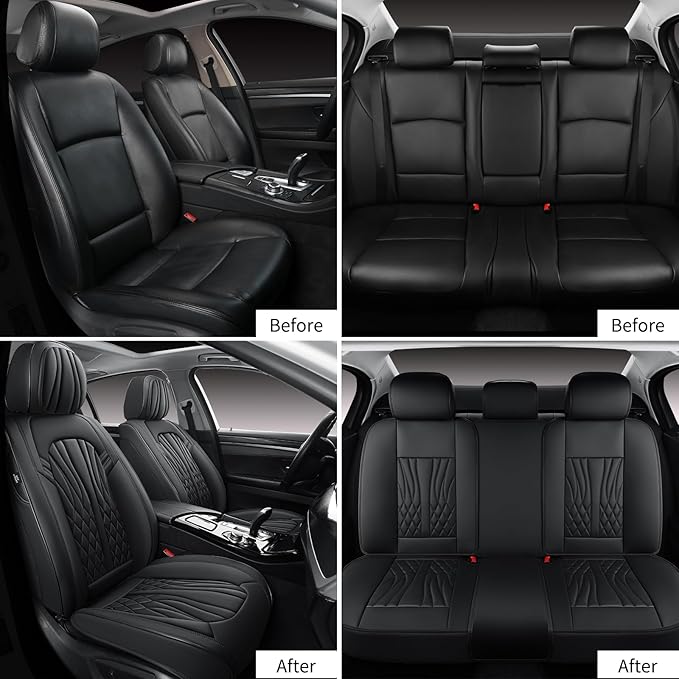 Leather Seat Covers, Car Seat Protector Waterproof, Seat Covers Full Set