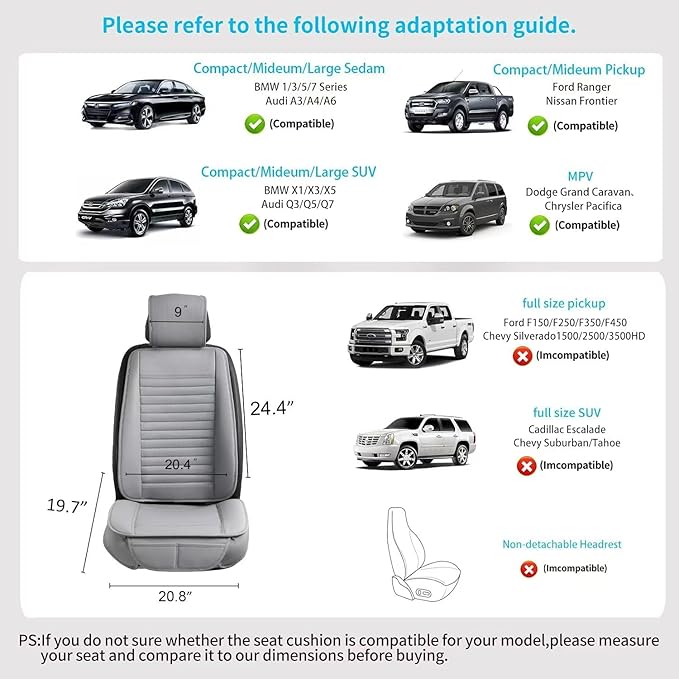 2pc Car Seat Covers, Luxury Car Protectors, Universal Anti-Slip Driver Seat