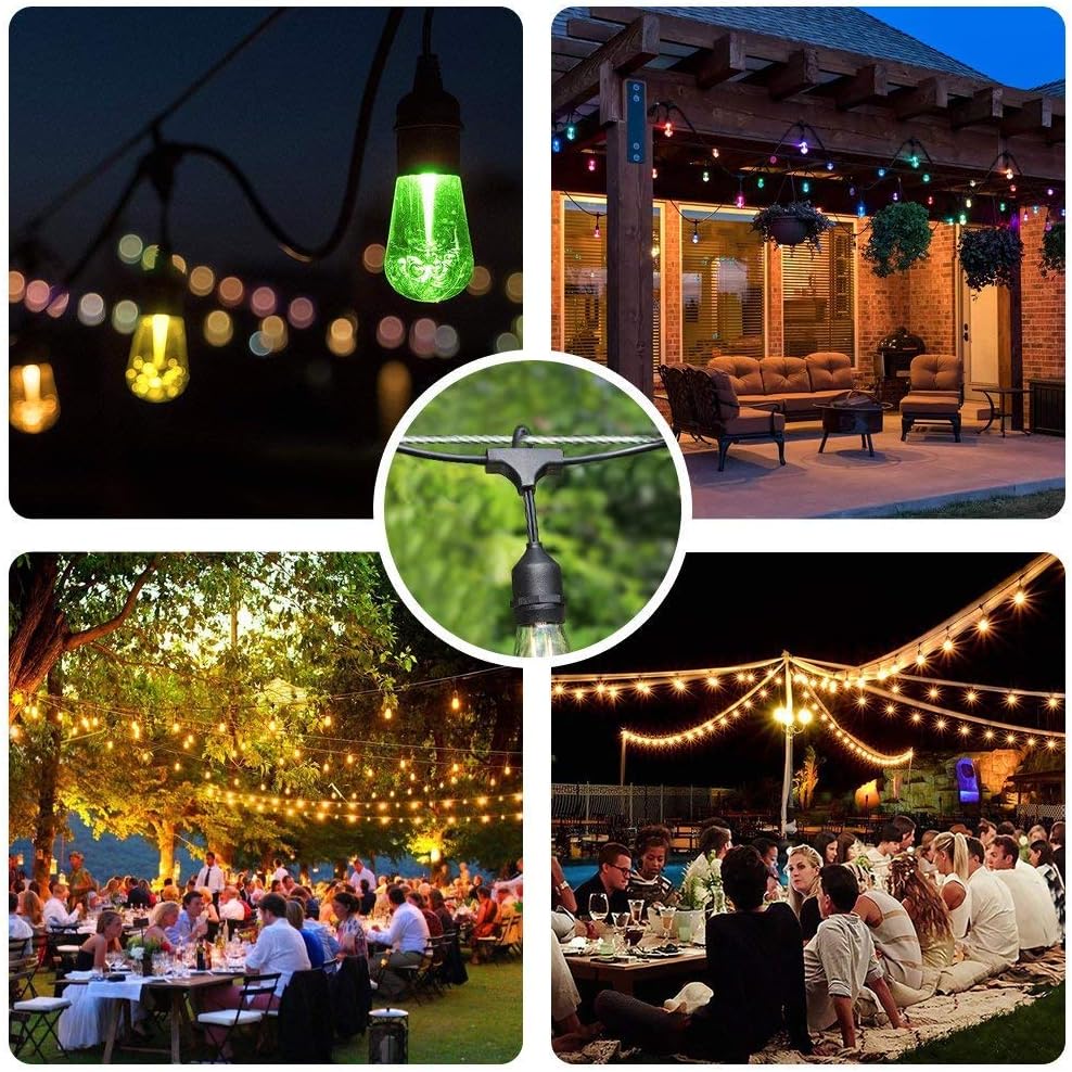 Globe String Light Suspension Kit, Outdoor Light Guide Wire, Vinyl Coated Sta...