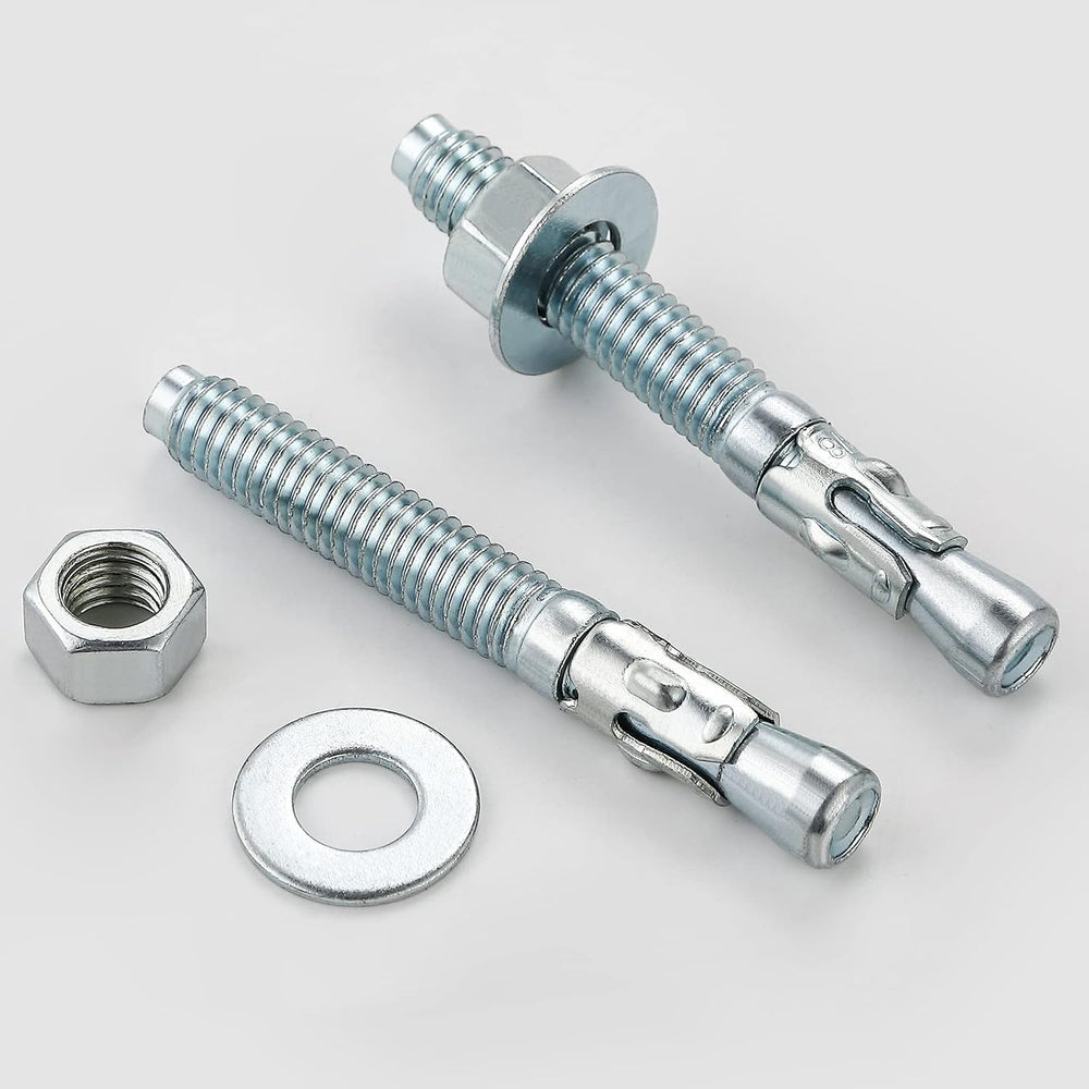 Wensilon 1/2" x5-1/2 Wedge Anchors for Concrete, Zinc-Plated, 30 PCS