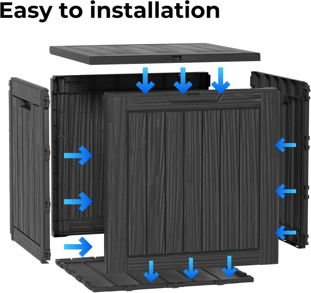 Outdoor Storage Box 35GAL Waterproof Resin Deck Box,Pool Accessories Supplies...