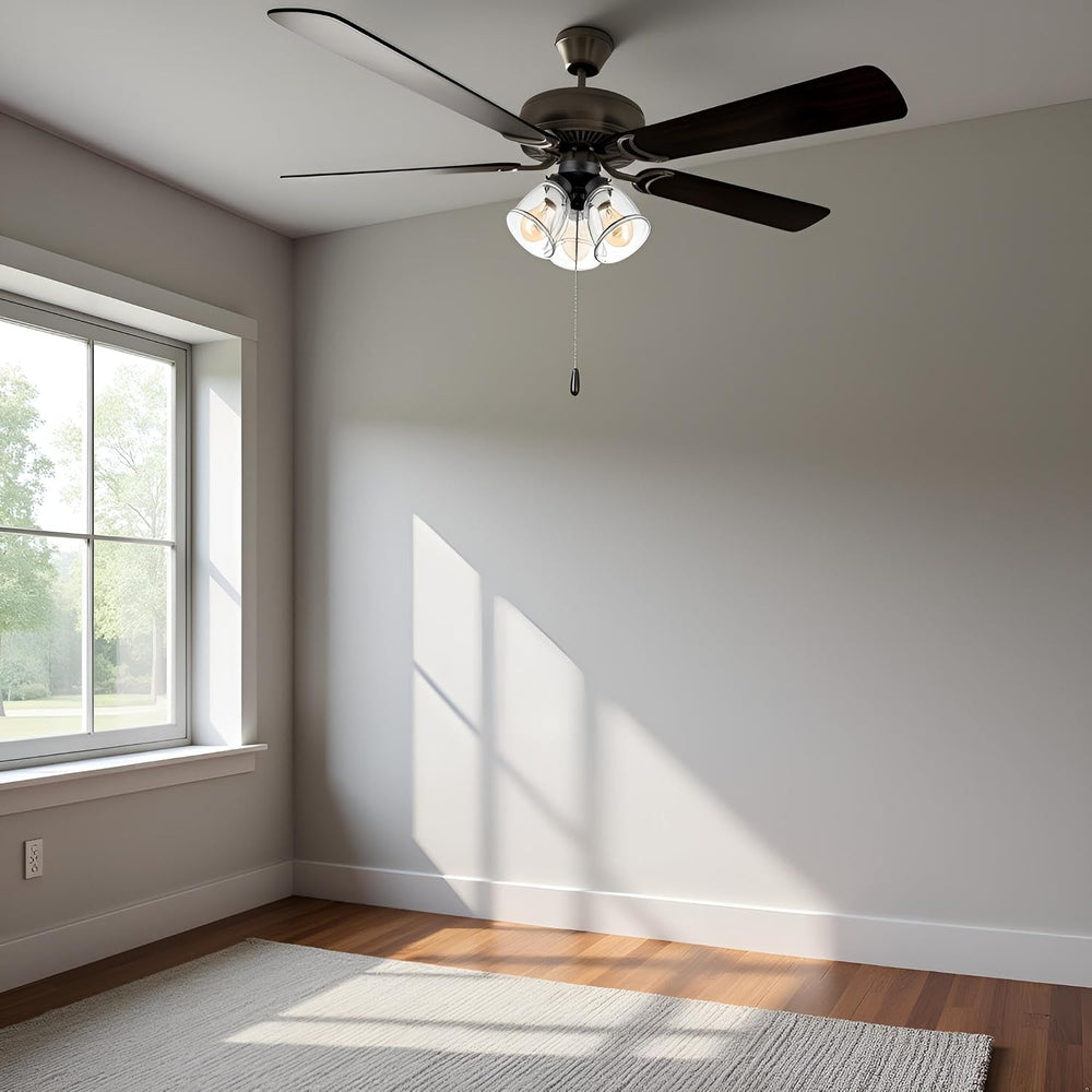 Aspen Creative 22012-1, Three-Light Ceiling Fan Light Kit with Pull Chain, Ma...