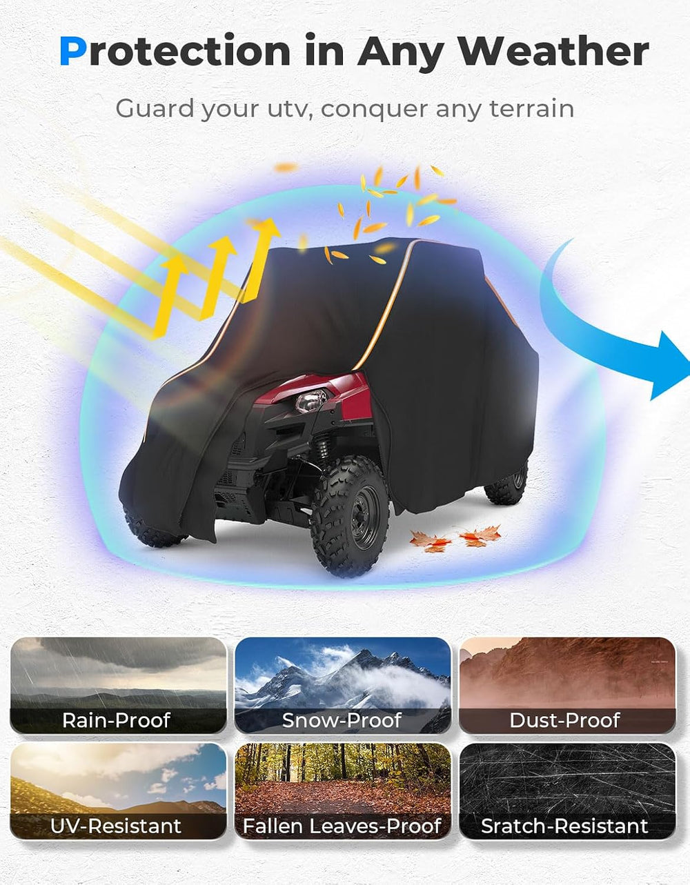 KEMIMOTO UTV Cover 2 Seater All-Weather Protection, Compatible with Polaris R...