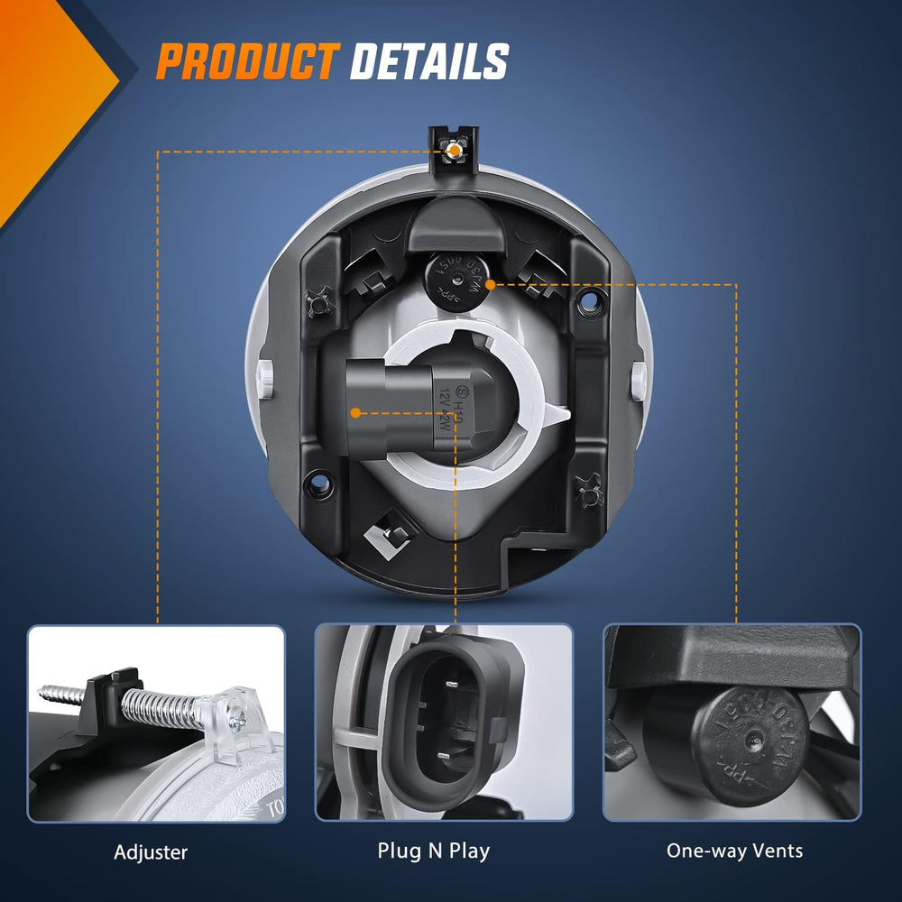 Nilight Fog Light Compatible with 2005 2006 2007 2008 2009 Dodge Dakota