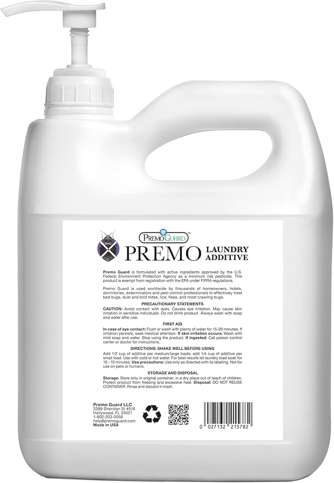 Premo Guard Bed Bug, Mite & Lice Laundry Detergent Additive 128 oz – Chil...