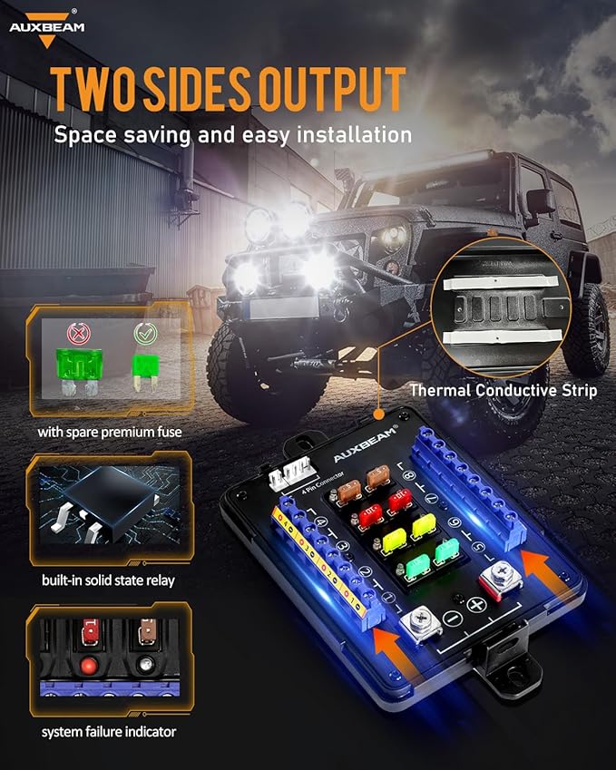 Auxbeam RGB Bluetooth 8 Gang Switch Panel AR-820 Toggle Momentary Pulsed Switch
