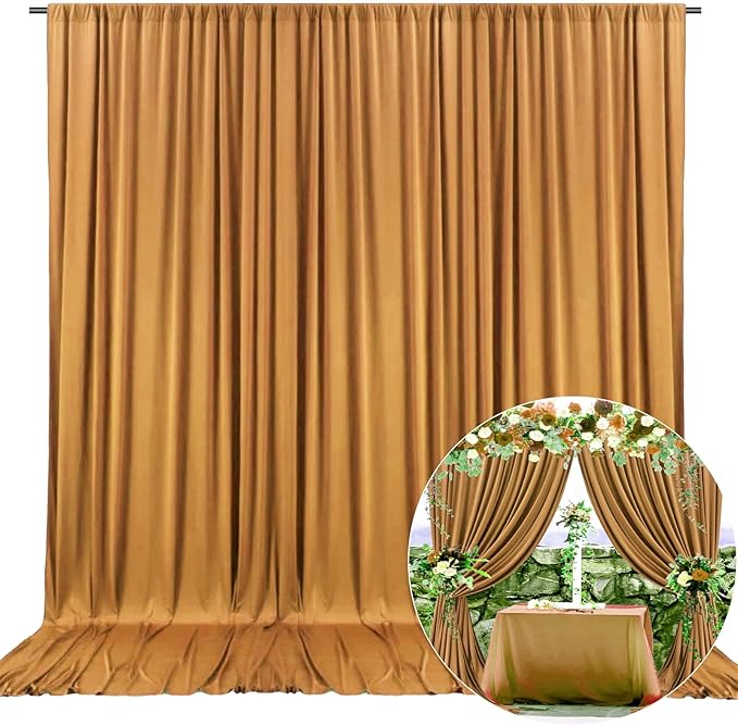 10 x 7 Feet Brown Backdrop Curtain for Partie, Background Curtains for Photos...