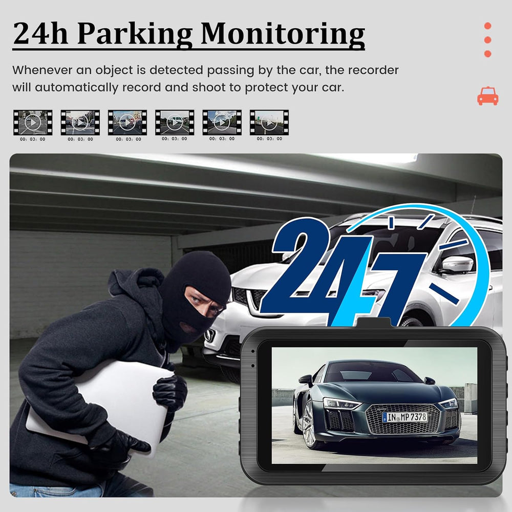 Dash Camera for Car - 3 Inch 1080P IPS Touchscreen Car Camera - G-Sensor/Loop...