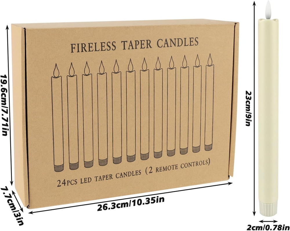 YOROXRG 24 Pack LED Flameless Taper Candles with Timer, Dripless Fake Candles...