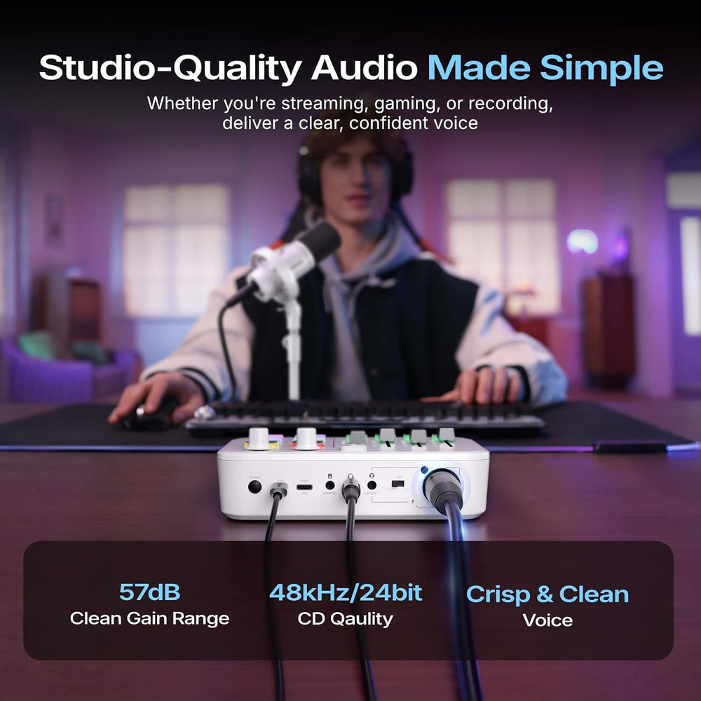 MAONO G3 Gaming Audio Mixer with Map Any Audio Sources for PC Streaming
