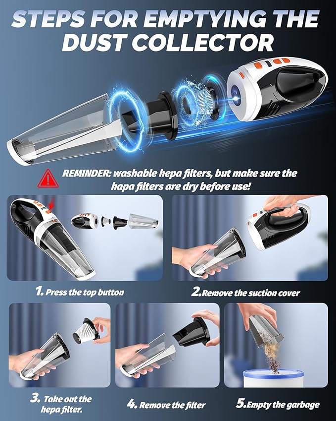 BRL Handheld Vacuum Cordless Car Vacuum Cleaner Rechargeable