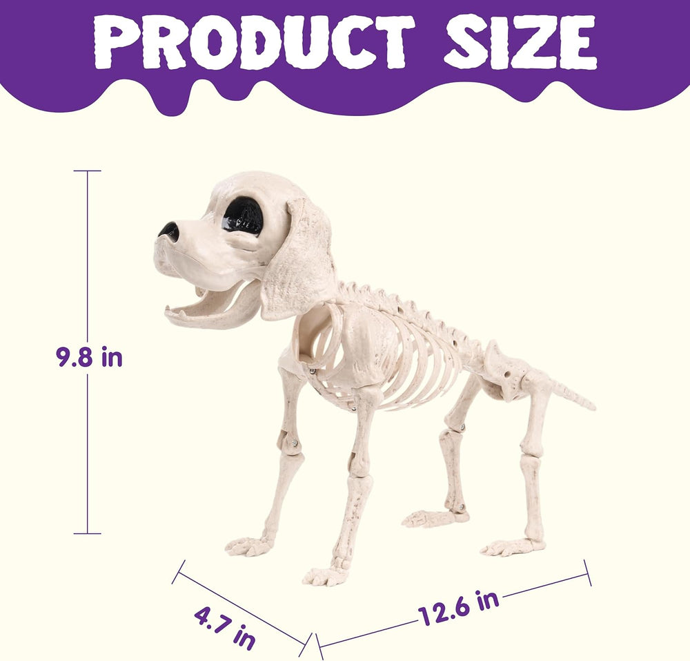 JOYIN Posable Halloween Dog Skeleton Full Body Posable Joints Realistic Skele...