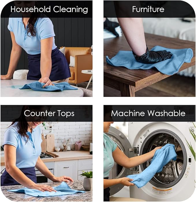 Avalon Towels Microfiber Cleaning Cloths Size 16" x 16", Highly Abs...