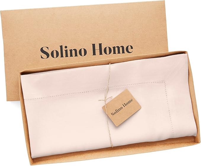 Solino Home Pink Linen Tablecloth 52 x 52 Inch - 100% Pure Linen Square Table...
