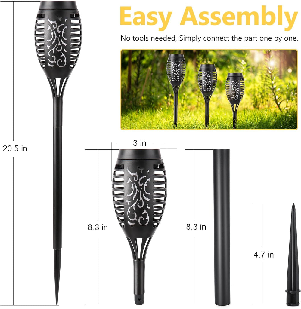 Toodour Solar Torch Flame Lights, 12 Pack Solar Halloween Lights Outdoor