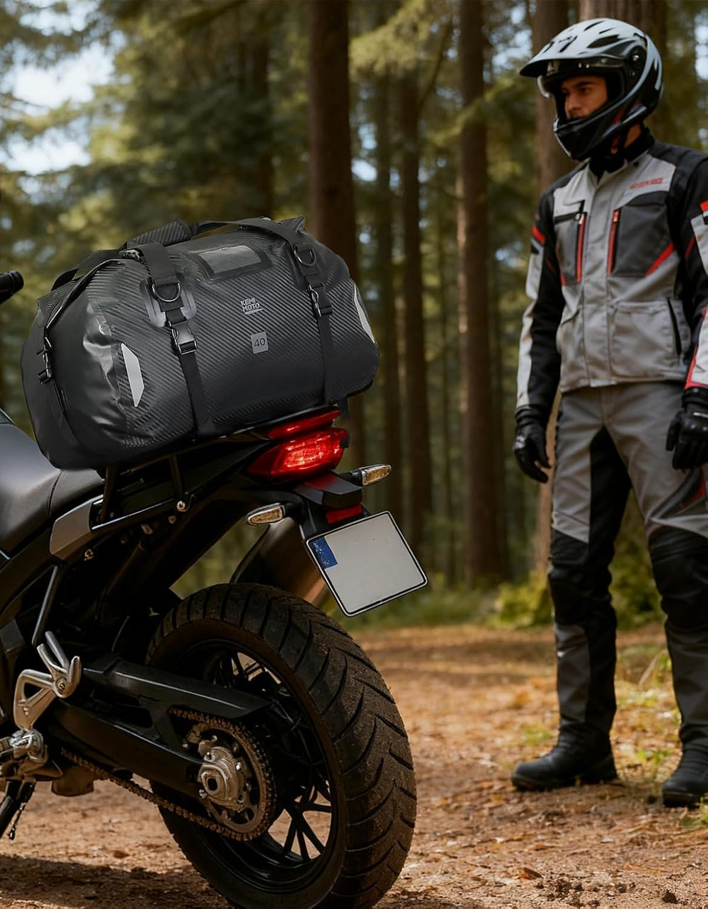 KEMIMOTO Waterproof Motorcycle Dry Bag – Duffle Tail Bag Soft Luggage, 25L/40...