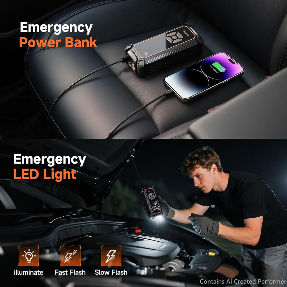 OlarHike Tire Inflator Portable Air Compressor,Dual Power-3*2000mAh &12V DC