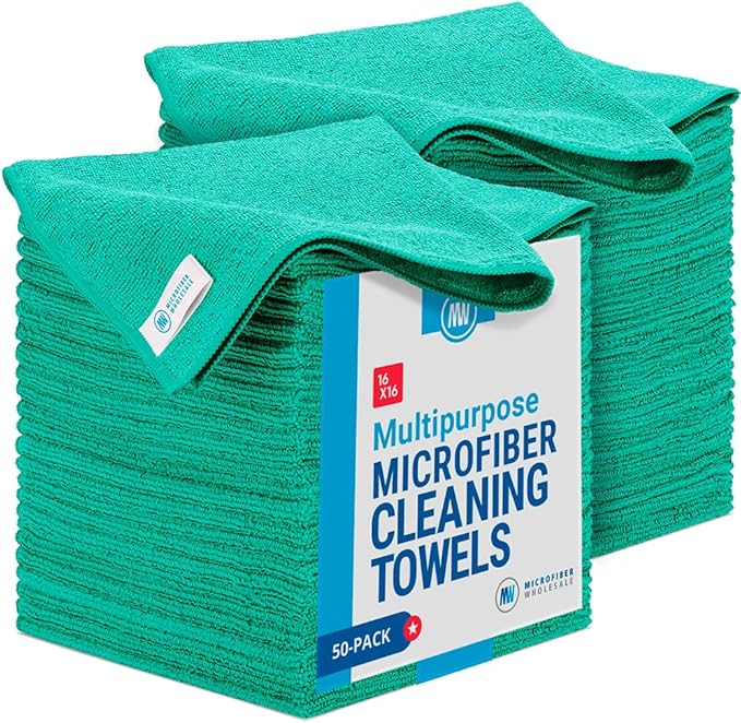 16" x 16" All Purpose Microfiber Towels (50 Pack)