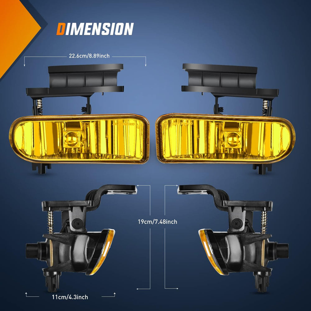 Nilight Fog Light Assembly Compatible with 2000-2006 Chevy Suburban Tahoe