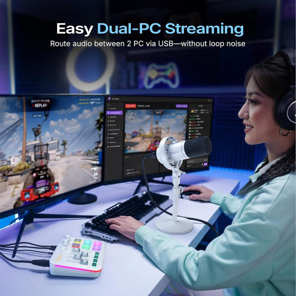 MAONO G3 Gaming Audio Mixer with Map Any Audio Sources for PC Streaming